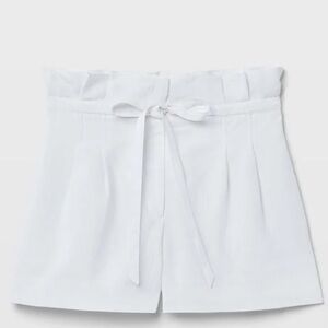 Club Monaco White Linen Blend Anreannah Shorts